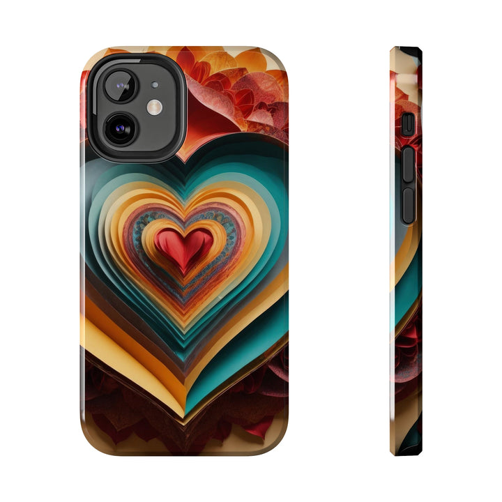 Layered Heart Blossoms - Tough Phone Case - Phone Case - g(0D·IO) - iPhone 12 Mini - -
