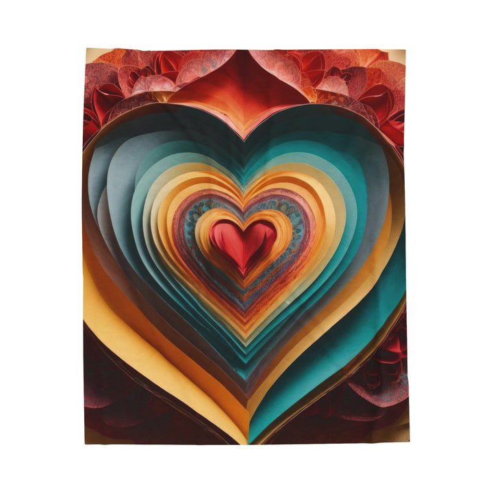 Layered Heart Blossoms - Velveteen Plush Blanket - All Over Prints - g(0D·IO) - 50" × 60" - -