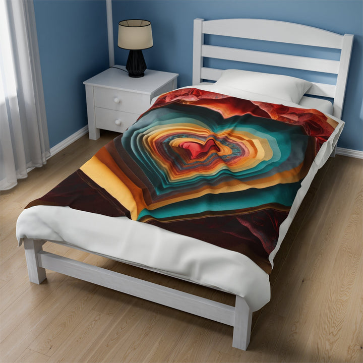 Layered Heart Blossoms - Velveteen Plush Blanket - All Over Prints - g(0D·IO) - 30" × 40" - -