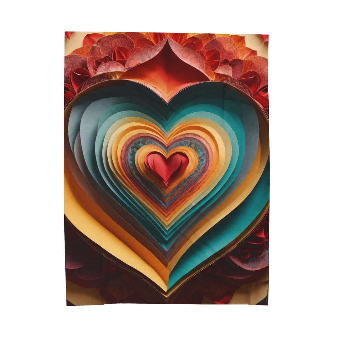 Layered Heart Blossoms - Velveteen Plush Blanket - All Over Prints - g(0D·IO) - 60" × 80" - -