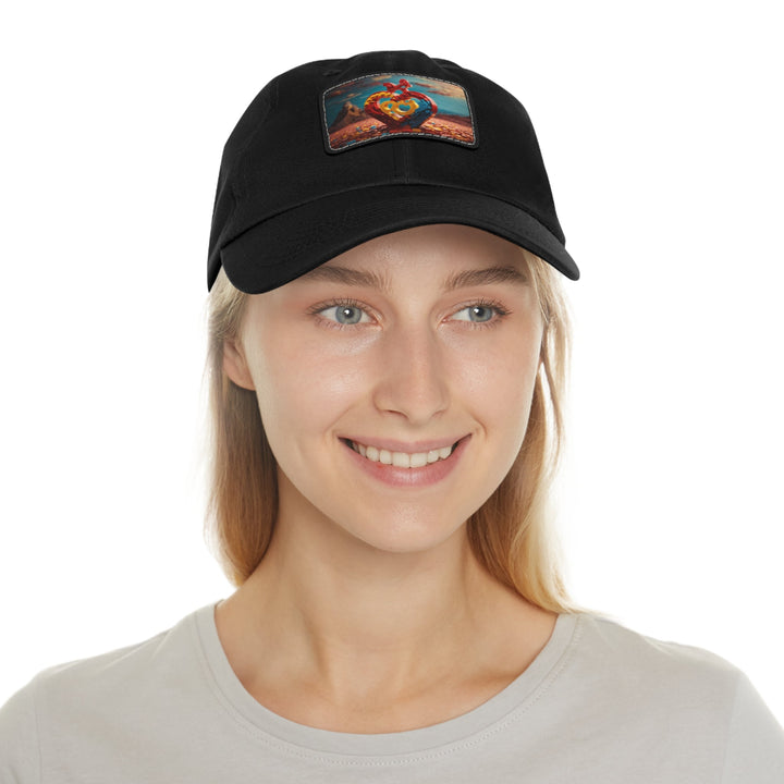 Lego Heart Sunset - Dad Hat - Hats - g(0D·IO) - White / Black patch - Rectangle - One size