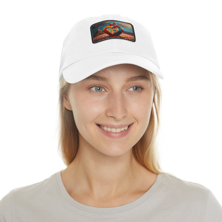 Lego Heart Sunset - Dad Hat - Hats - g(0D·IO) - White / Black patch - Rectangle - One size