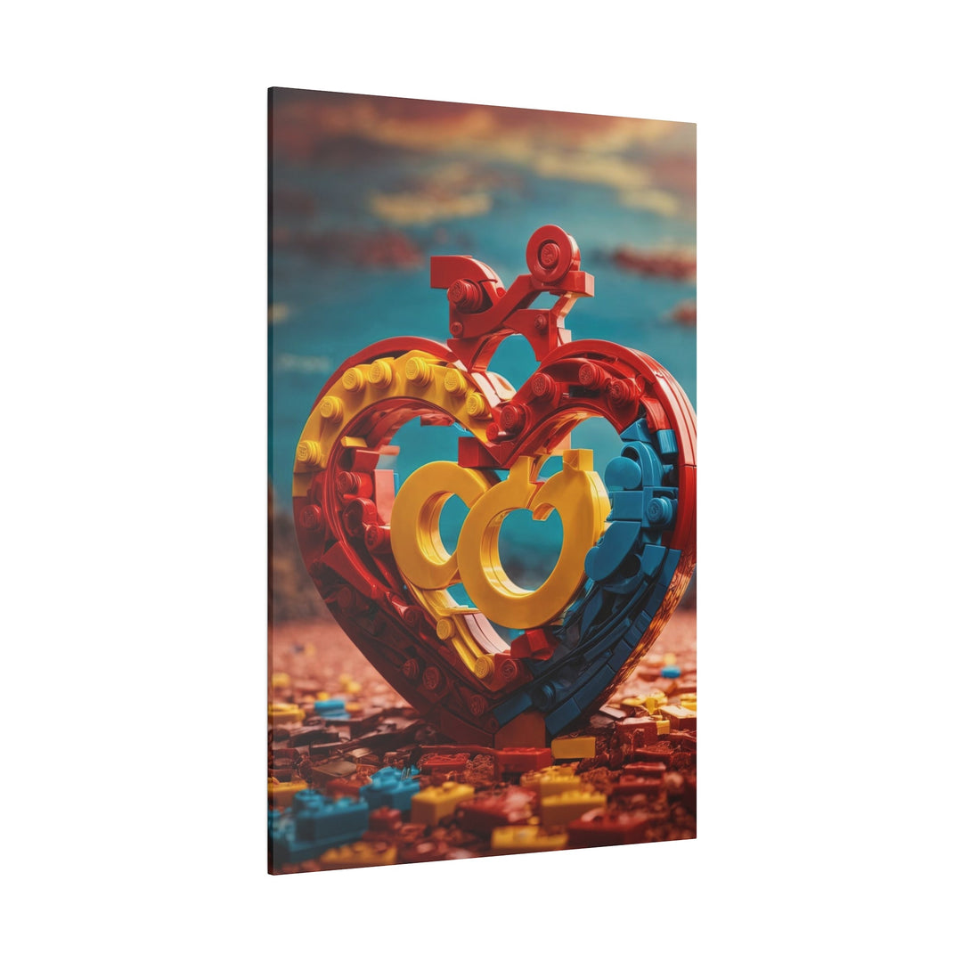 Lego Heart Sunset - Matte Canvas - Canvas - g(0D·IO) - 32" x 32" (Square) - 0.75'' -