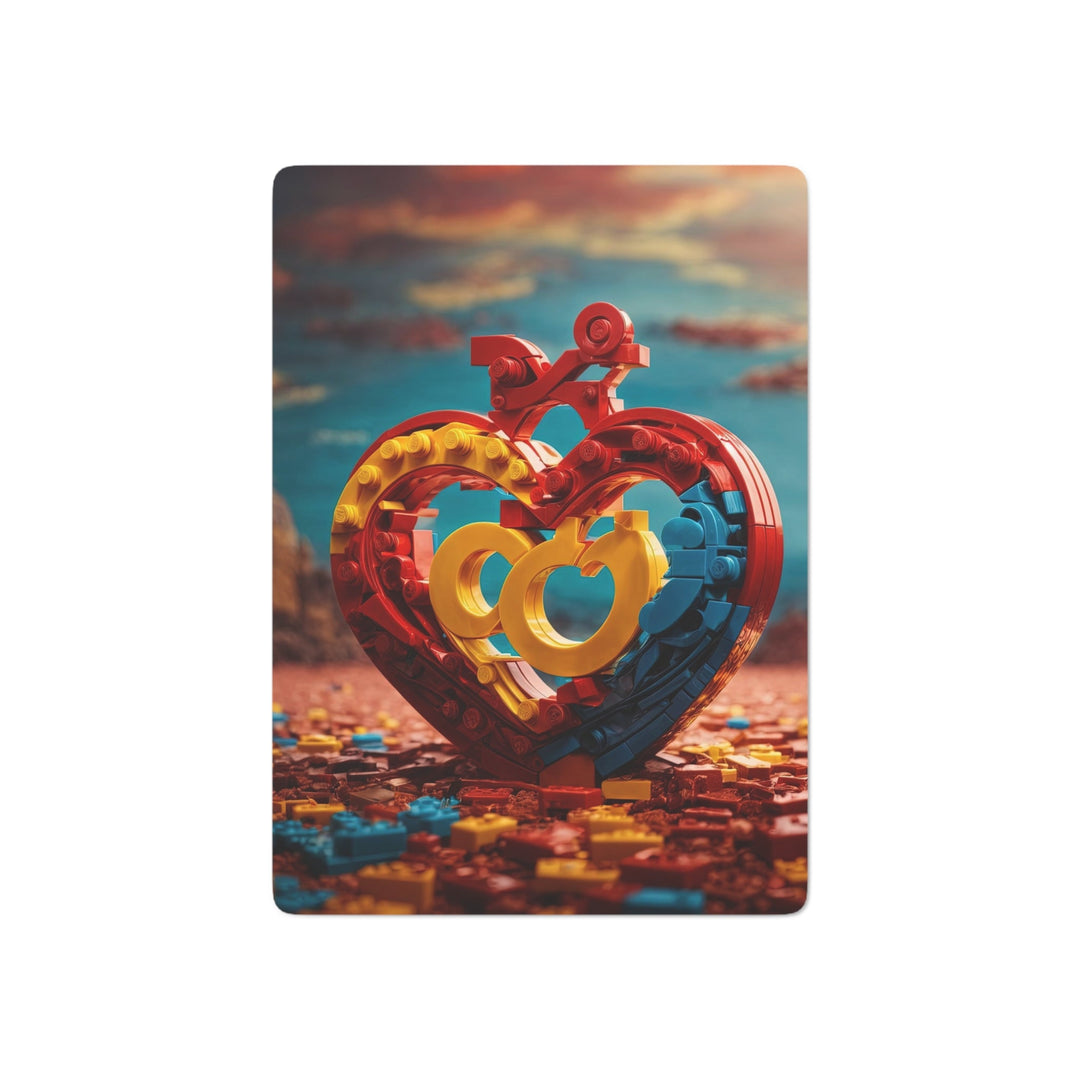 Lego Heart Sunset - Poker Cards - Paper products - g(0D·IO) - 2.47" x 3.47" - White - Semi Glossy