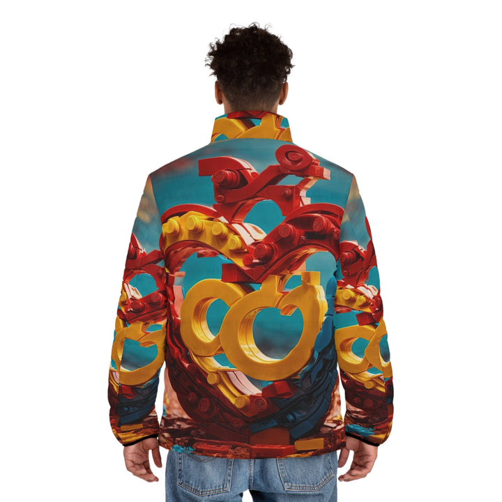 Lego Heart Sunset - Puffer Jacket - All Over Prints - g(0D·IO) - S - Black zipper -