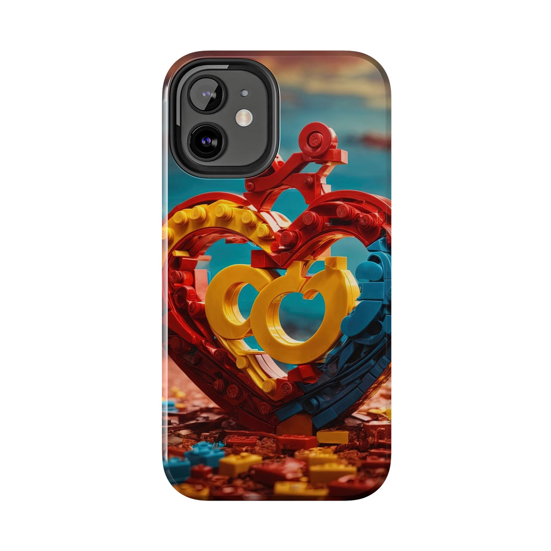 Lego Heart Sunset - Tough Phone Case - Phone Case - g(0D·IO) - iPhone 13 Mini - -