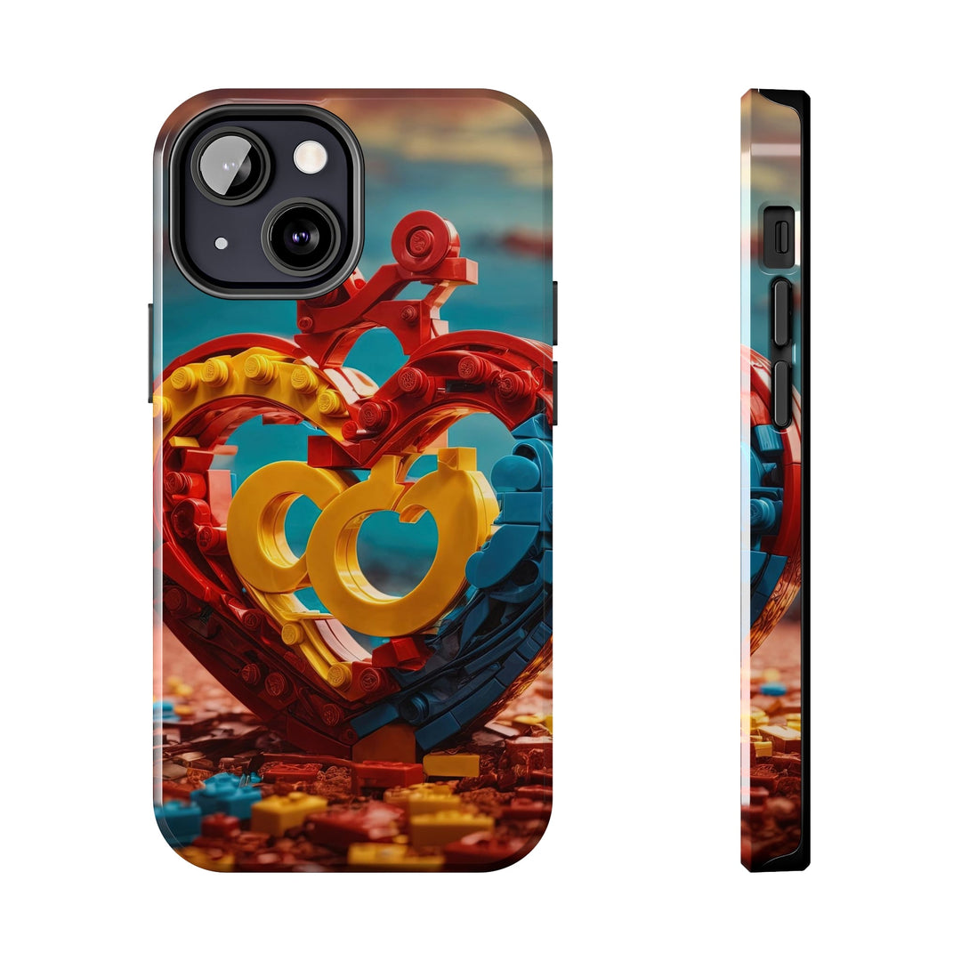 Lego Heart Sunset - Tough Phone Case - Phone Case - g(0D·IO) - iPhone 13 Mini - -