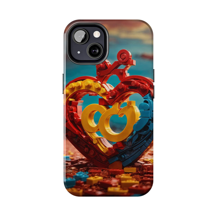Lego Heart Sunset - Tough Phone Case - Phone Case - g(0D·IO) - iPhone 13 Mini - -