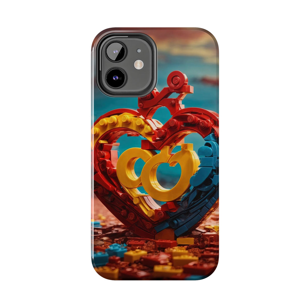 Lego Heart Sunset - Tough Phone Case - Phone Case - g(0D·IO) - iPhone 13 Mini - -