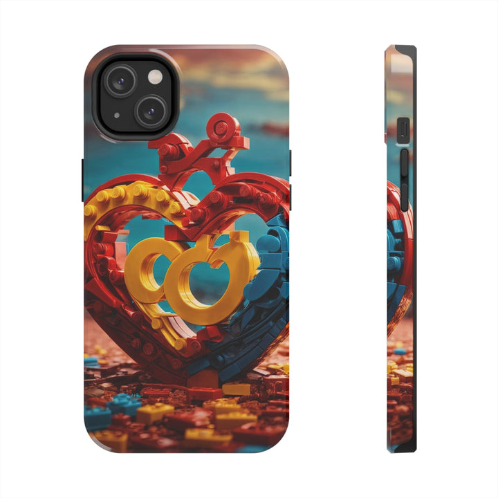 Lego Heart Sunset - Tough Phone Case - Phone Case - g(0D·IO) - iPhone 14 Plus - -