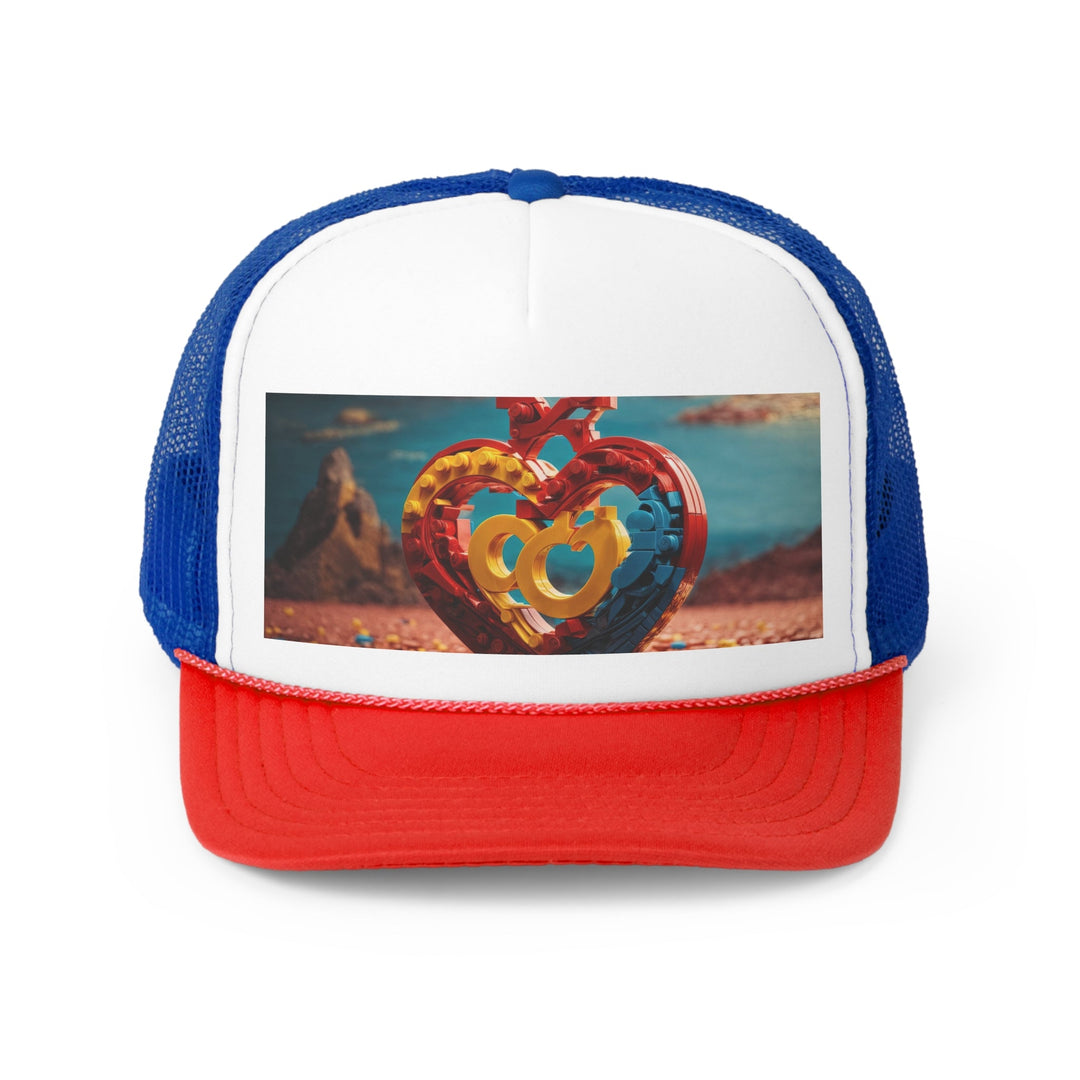 Lego Heart Sunset - Trucker Hat - Hats - g(0D·IO) - Blue/Red - One size -