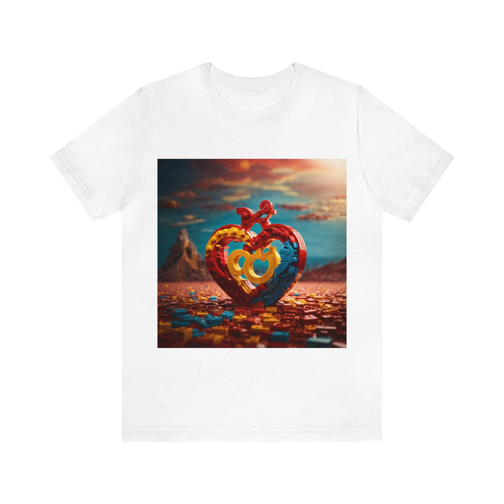 Lego Heart Sunset - Unisex Jersey Short Sleeve Tee - T-Shirt - g(0D·IO) - White - S -