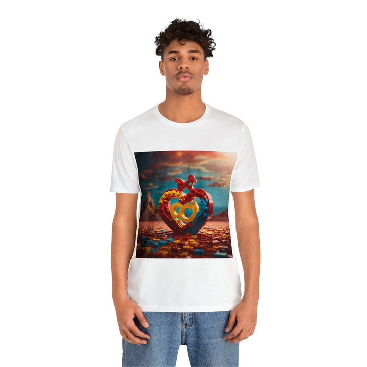 Lego Heart Sunset - Unisex Jersey Short Sleeve Tee - T-Shirt - g(0D·IO) - Black - S -