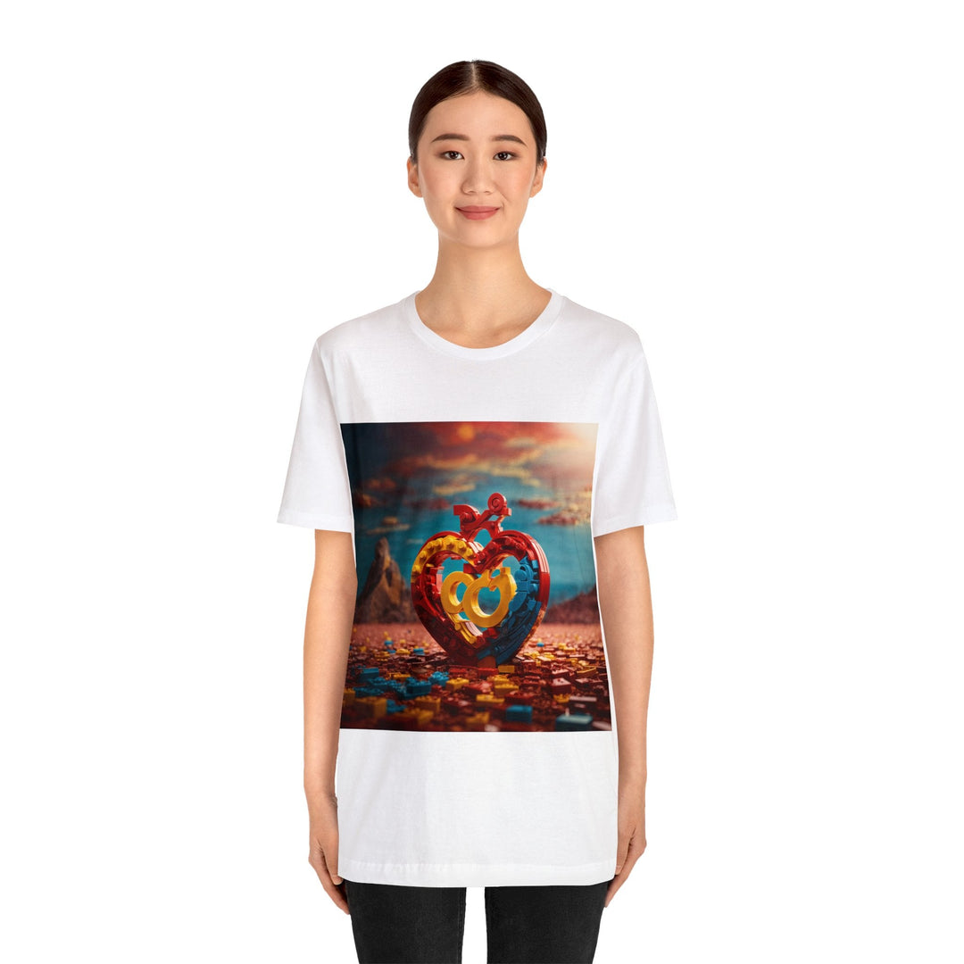 Lego Heart Sunset - Unisex Jersey Short Sleeve Tee - T-Shirt - g(0D·IO) - Black - S -