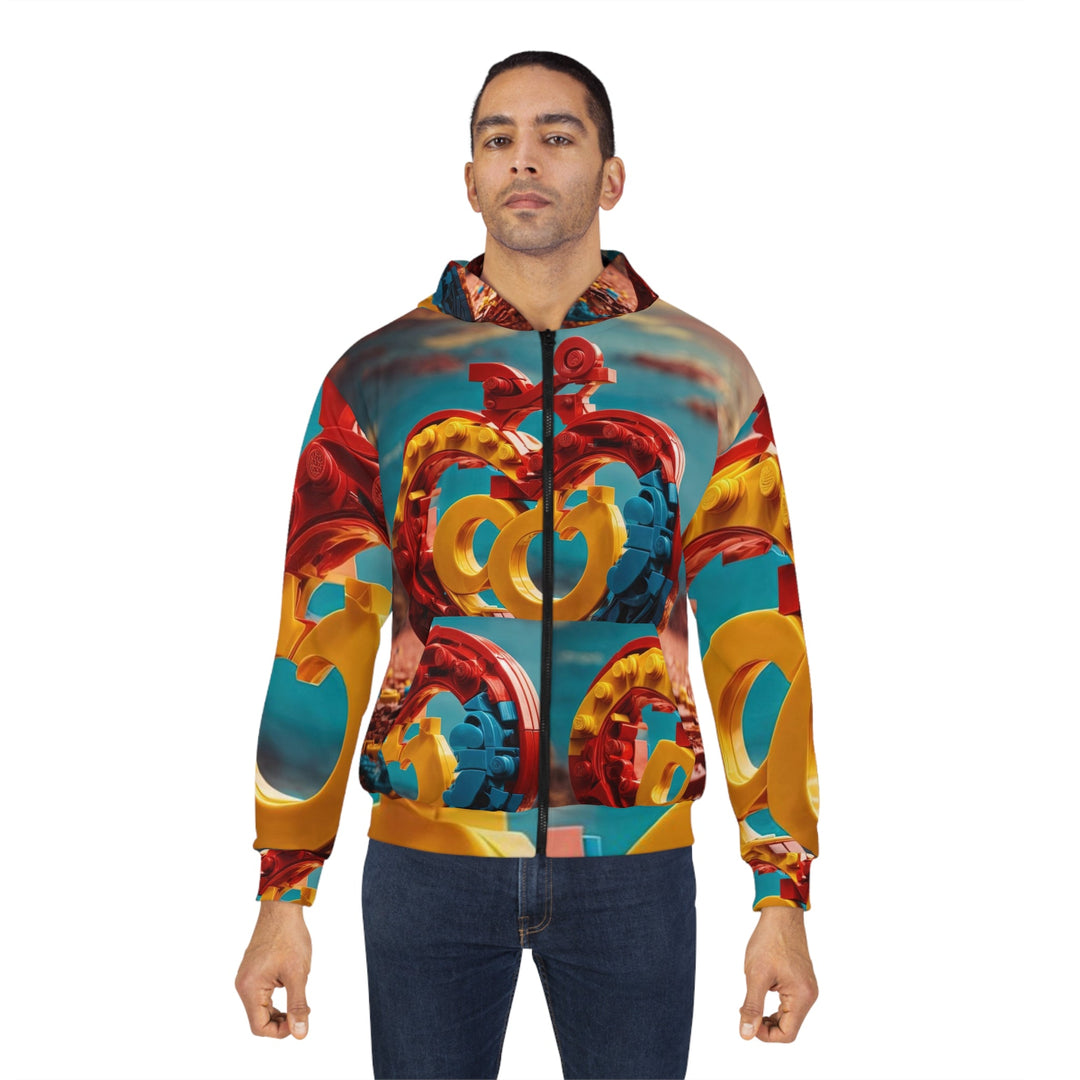 Lego Heart Sunset - Unisex Zip Hoodie - All Over Prints - g(0D·IO) - XS - -