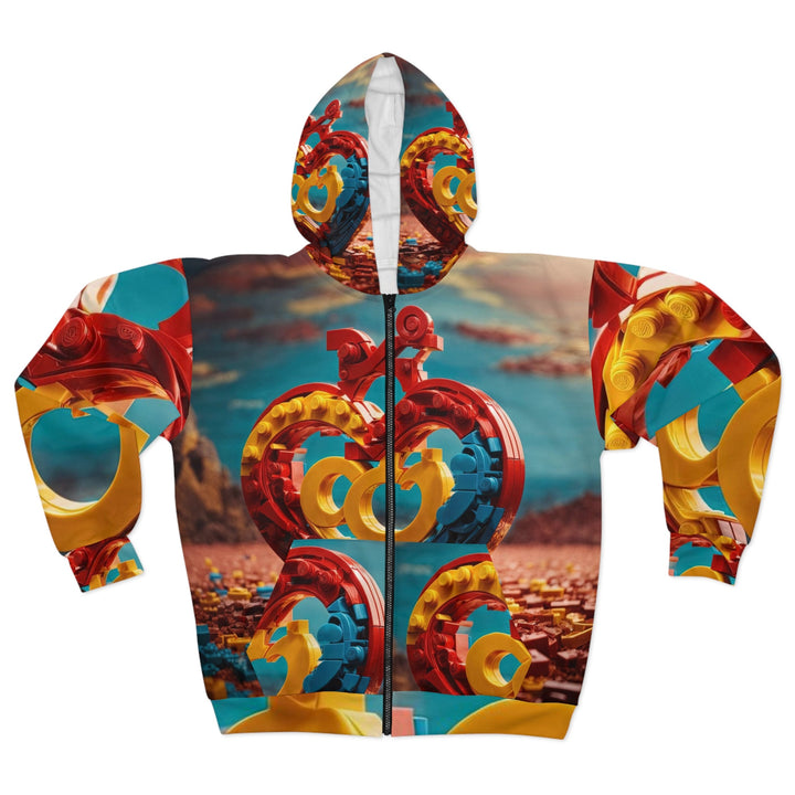 Lego Heart Sunset - Unisex Zip Hoodie - All Over Prints - g(0D·IO) - XS - -