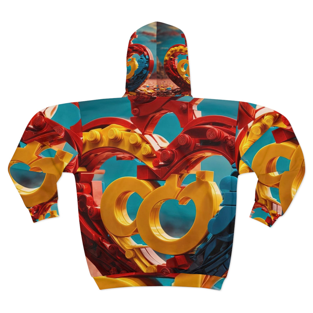 Lego Heart Sunset - Unisex Zip Hoodie - All Over Prints - g(0D·IO) - XS - -