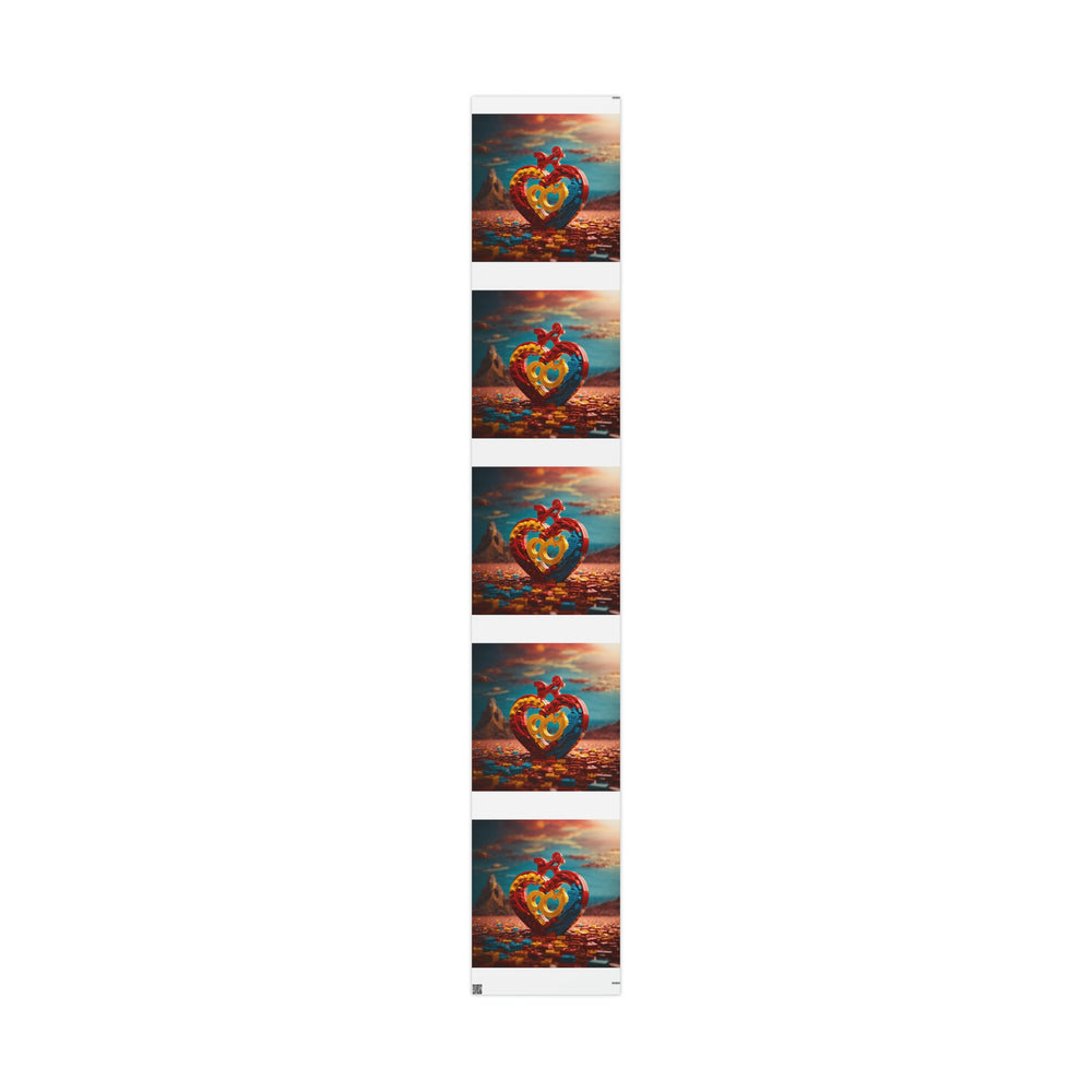 Lego Heart Sunset - Wrapping Paper - Home Decor - g(0D·IO) - 30" x 180" - Matte -