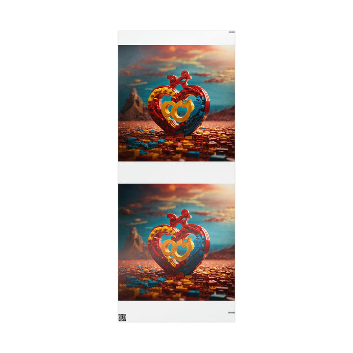 Lego Heart Sunset - Wrapping Paper - Home Decor - g(0D·IO) - 30'' x 72'' - Glossy -