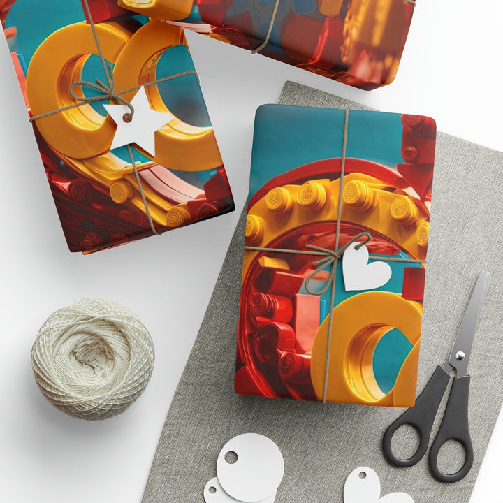 Lego Heart Sunset - Wrapping Paper - Home Decor - g(0D·IO) - 30'' x 72'' - Matte -