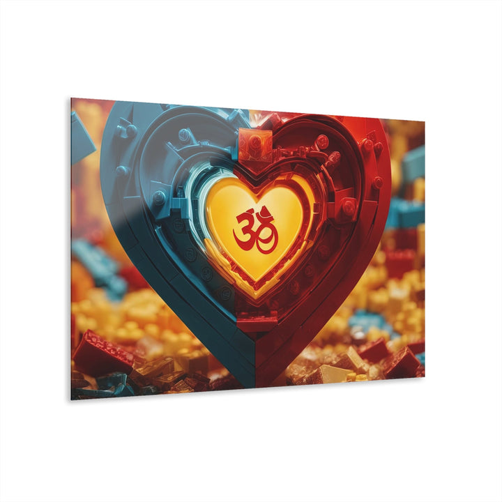 Lego Om Heart - Acrylic Prints (French Cleat Hanging) - Home Decor - g(0D·IO) - 36" x 24" (Horizontal) - 0.25'' -