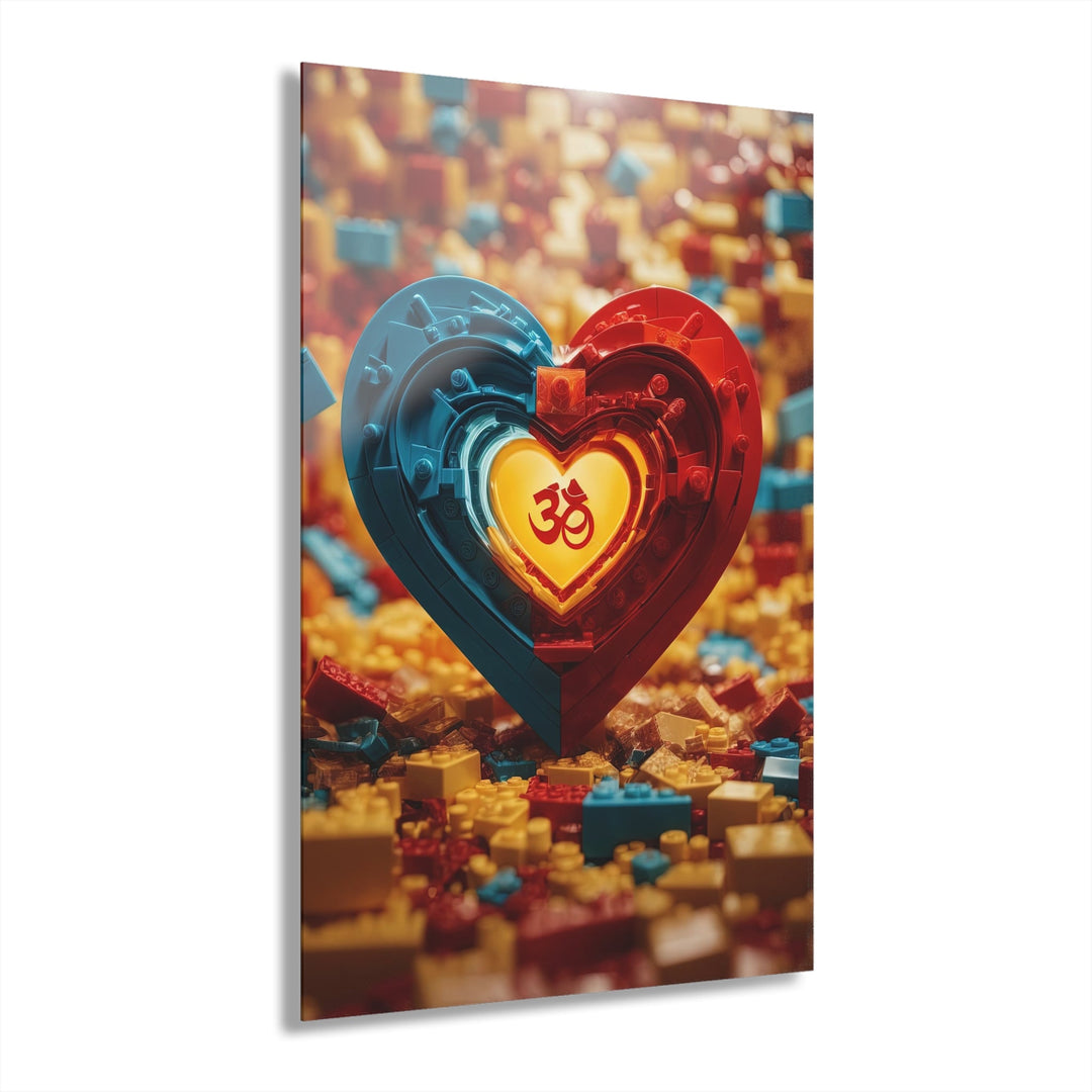 Lego Om Heart - Acrylic Prints (French Cleat Hanging) - Home Decor - g(0D·IO) - 24" x 36" (Vertical) - 0.25'' -