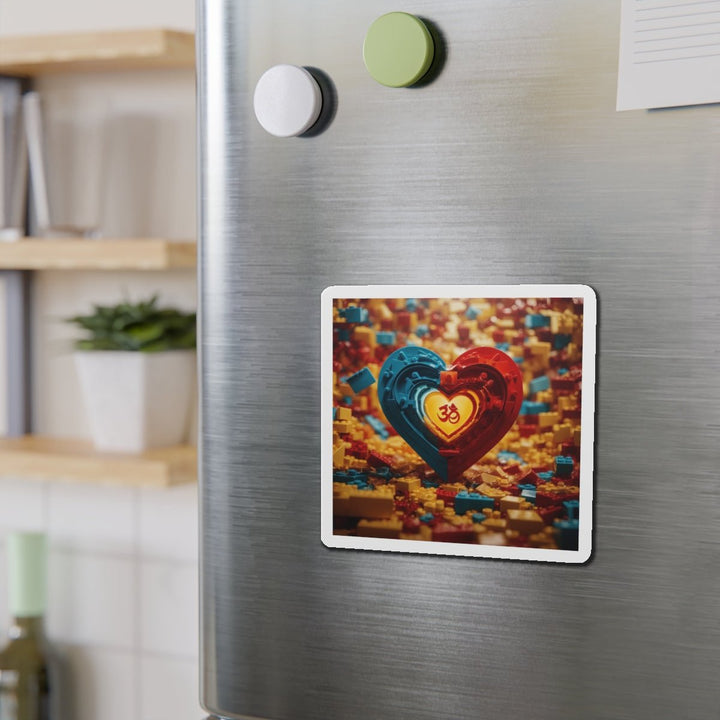 Lego Om Heart - Die-cut Magnet - Home Decor - g(0D·IO) - 6 × 6" - Die-Cut - 1 pc