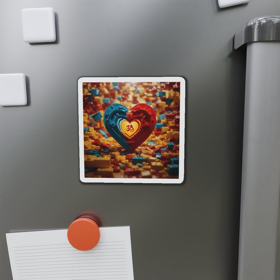 Lego Om Heart - Die-cut Magnet - Home Decor - g(0D·IO) - 6 × 6" - Die-Cut - 1 pc