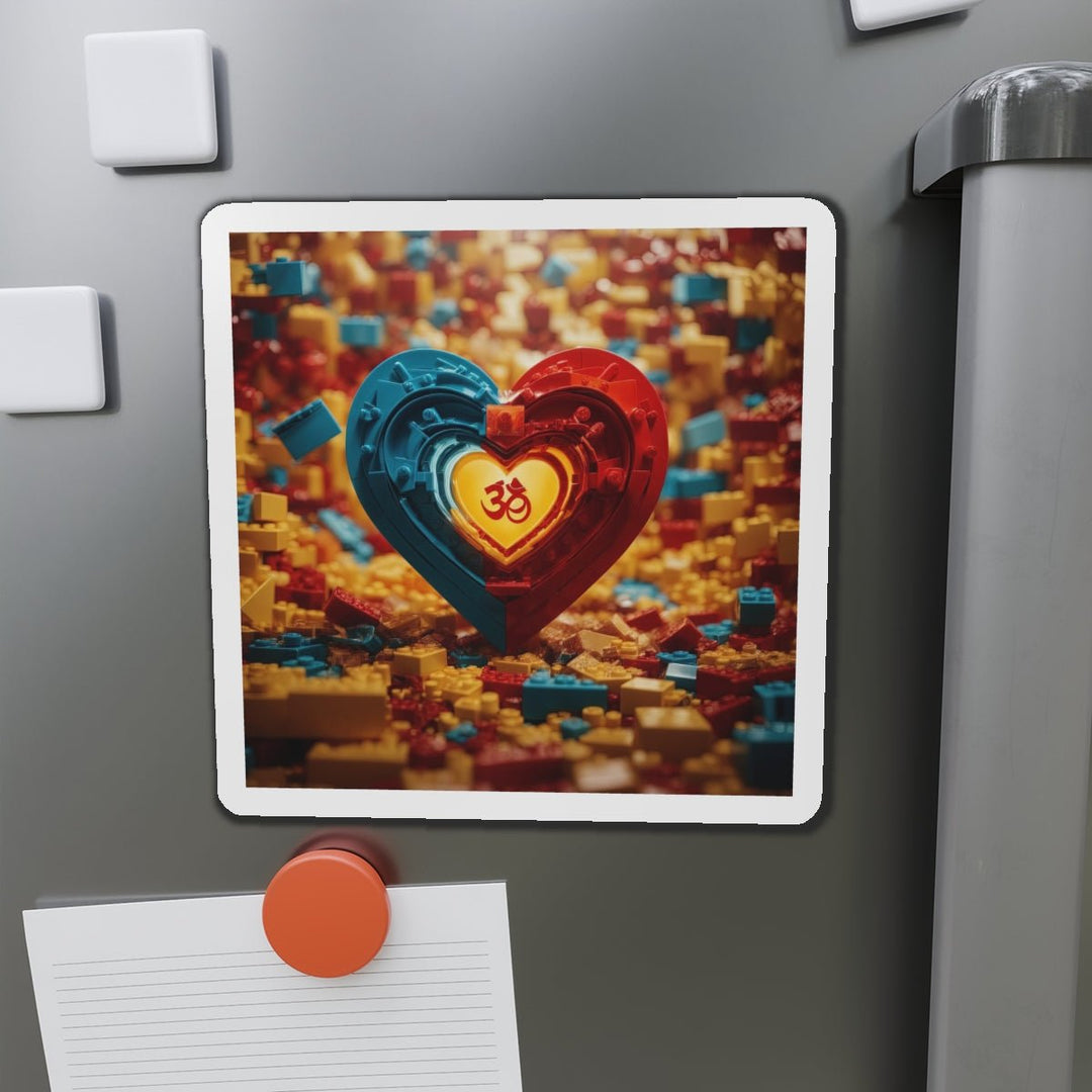 Lego Om Heart - Die-cut Magnet - Home Decor - g(0D·IO) - 6 × 6" - Die-Cut - 1 pc