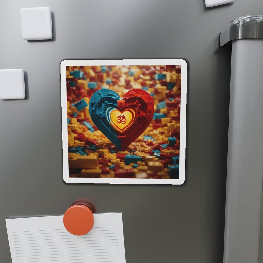 Lego Om Heart - Die-cut Magnet - Home Decor - g(0D·IO) - 6 × 6" - Die-Cut - 1 pc