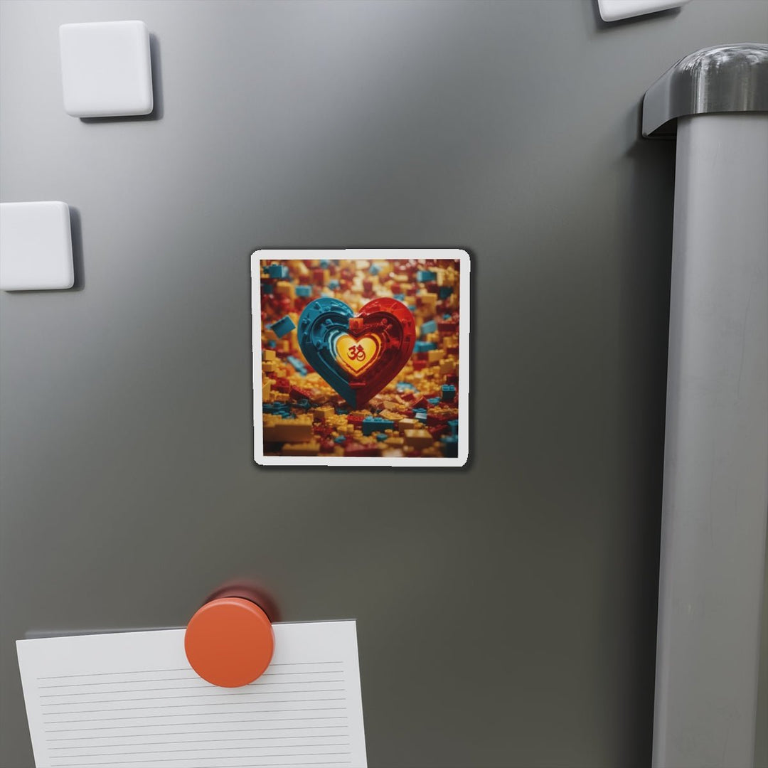 Lego Om Heart - Die-cut Magnet - Home Decor - g(0D·IO) - 6 × 6" - Die-Cut - 1 pc