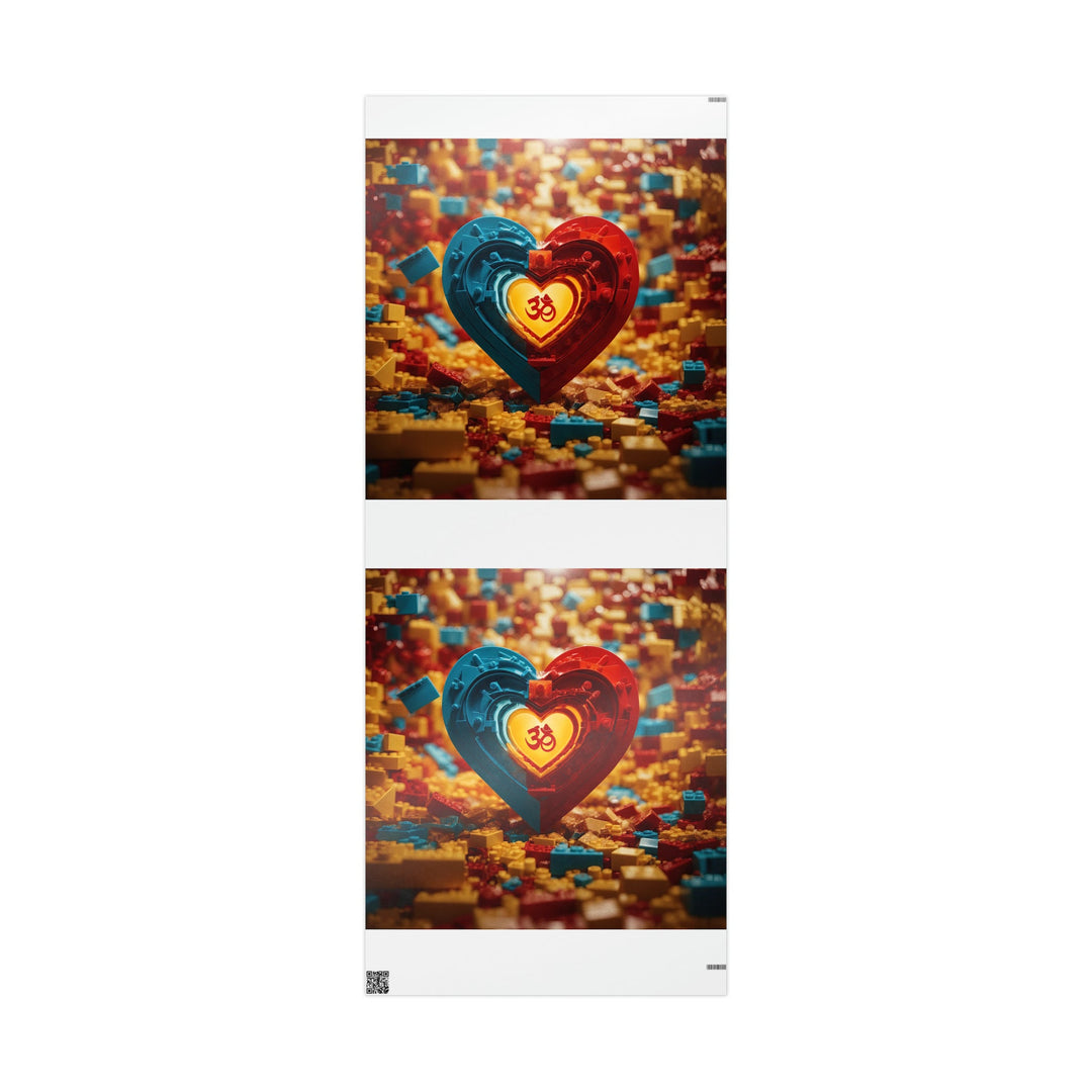 Lego Om Heart - Wrapping Paper - Home Decor - g(0D·IO) - 30'' x 72'' - Glossy -
