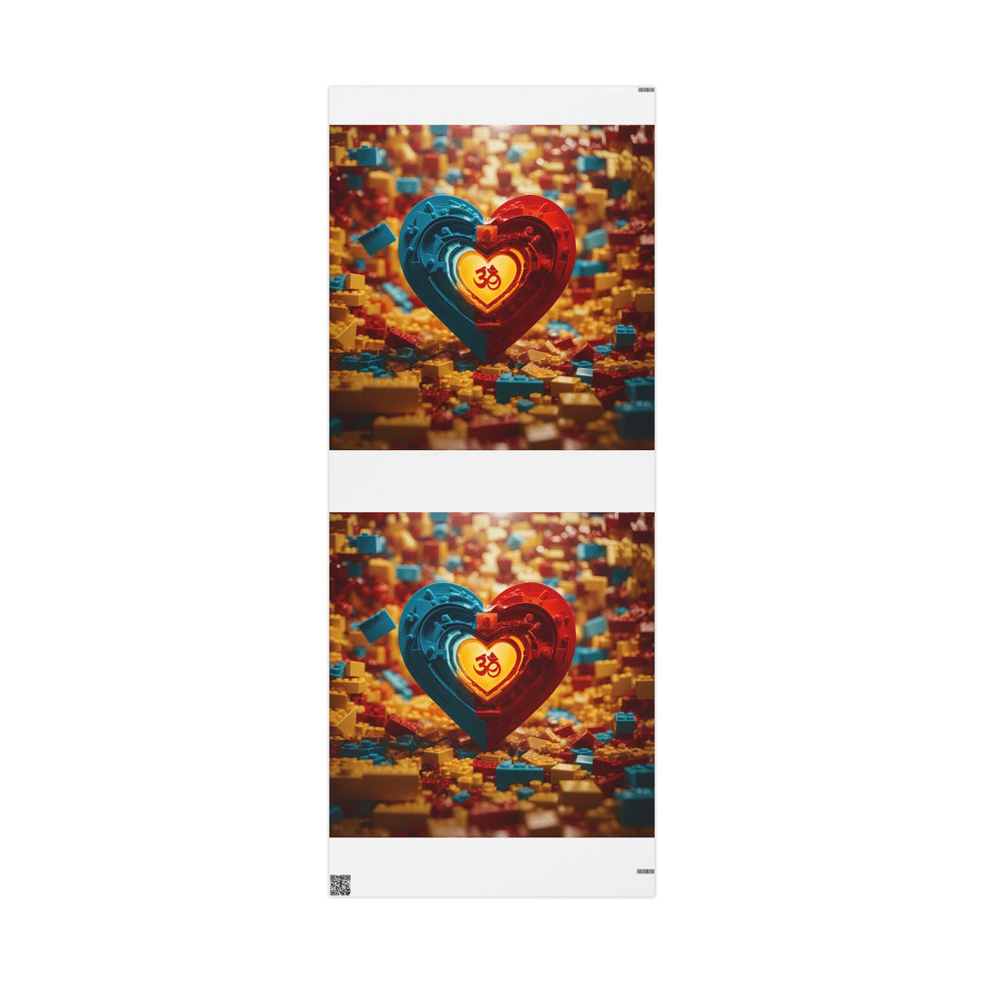 Lego Om Heart - Wrapping Paper - Home Decor - g(0D·IO) - 30'' x 72'' - Matte -