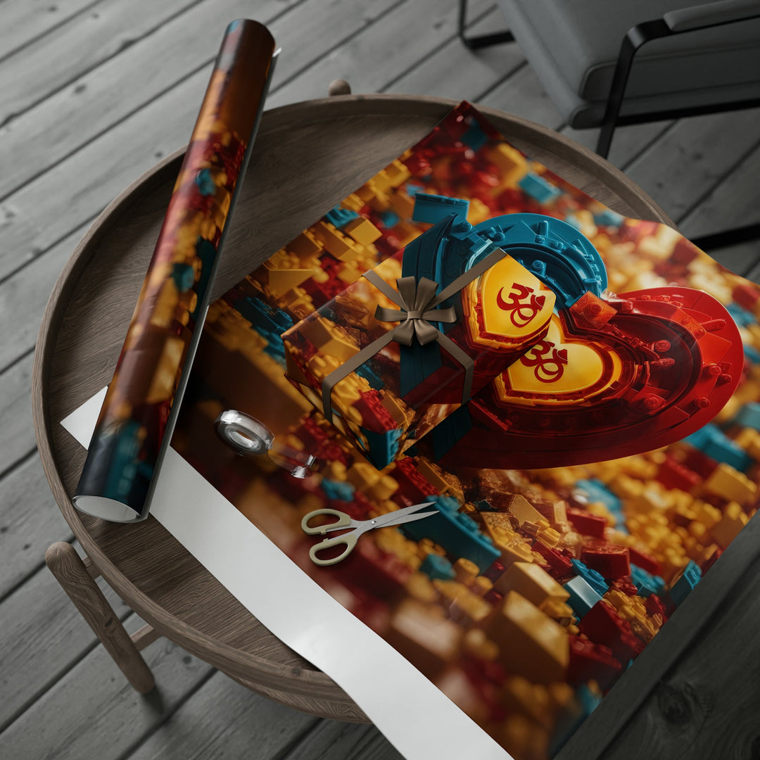 Lego Om Heart - Wrapping Paper - Home Decor - g(0D·IO) - 30'' x 72'' - Matte -