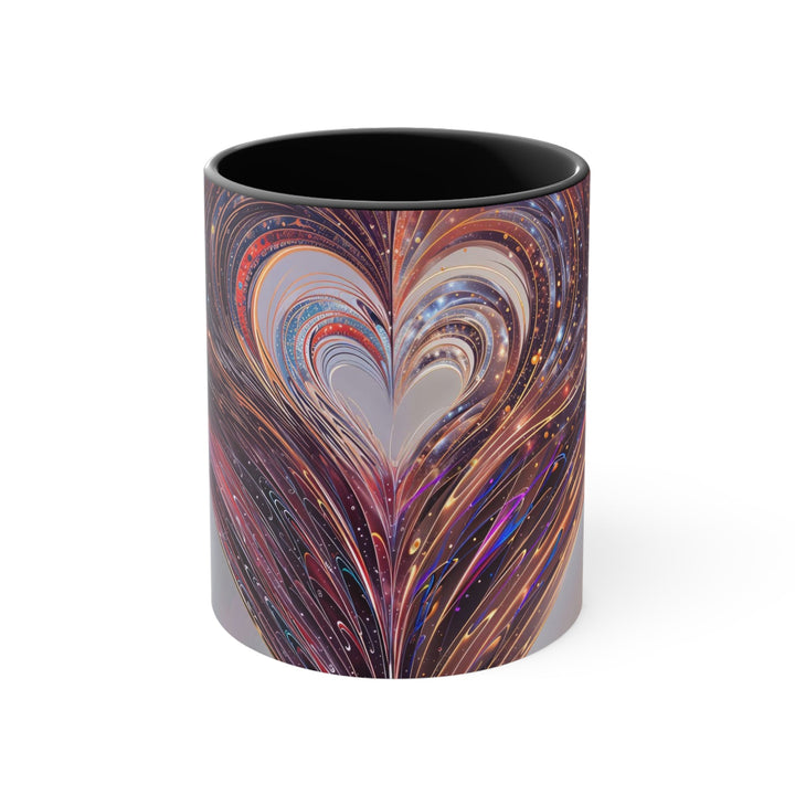 Luminous Swirling Heart - Accent Coffee Mug - Mug - g(0D·IO) - Black - 11oz -