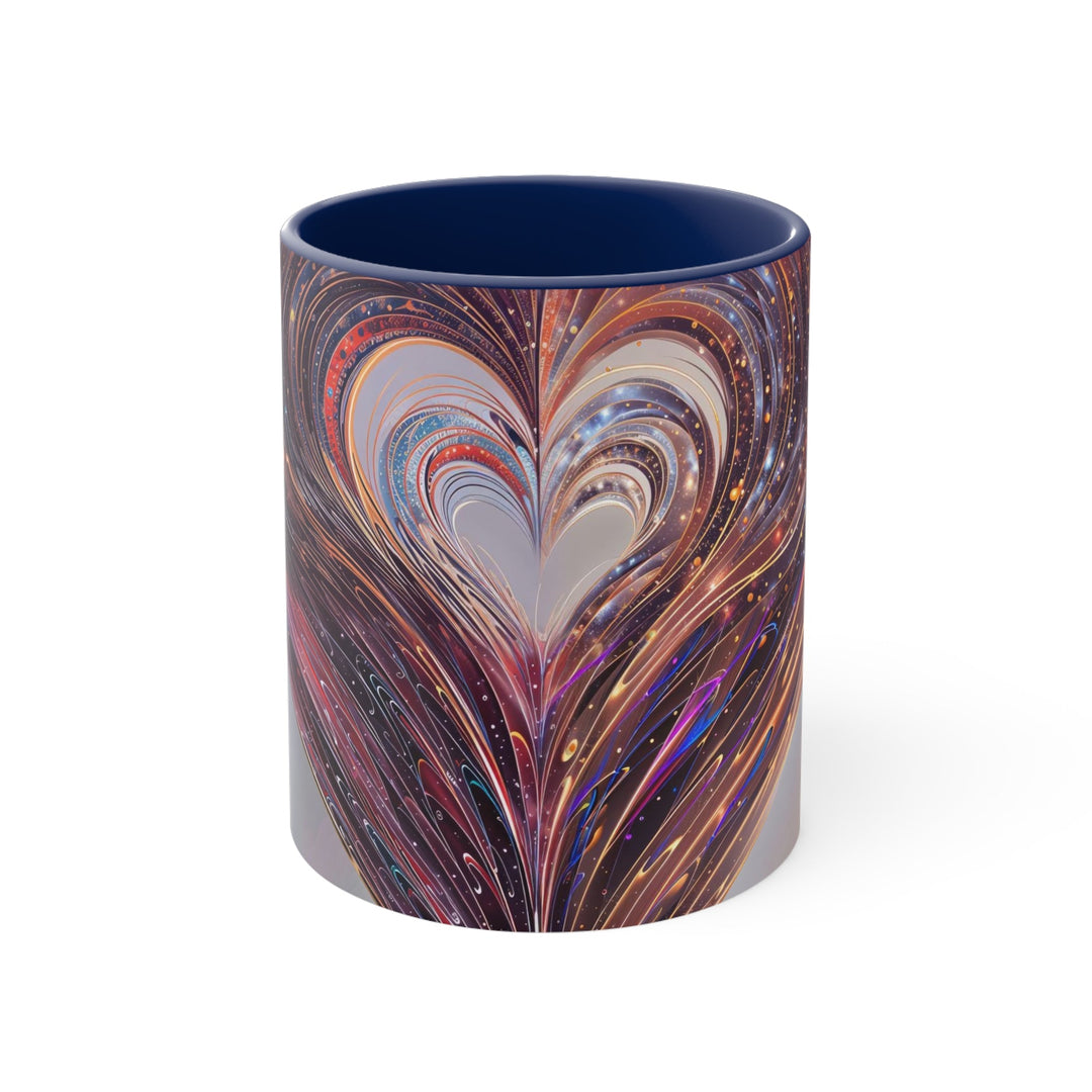 Luminous Swirling Heart - Accent Coffee Mug - Mug - g(0D·IO) - Navy - 11oz -