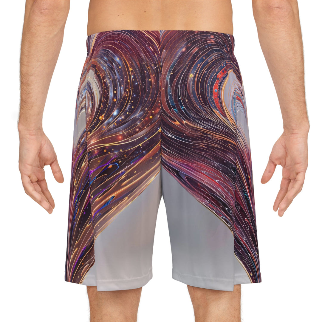 Luminous Swirling Heart - AOP Basketball Shorts - All Over Prints - g(0D·IO) - Seam thread color automatically matched to design - XS -