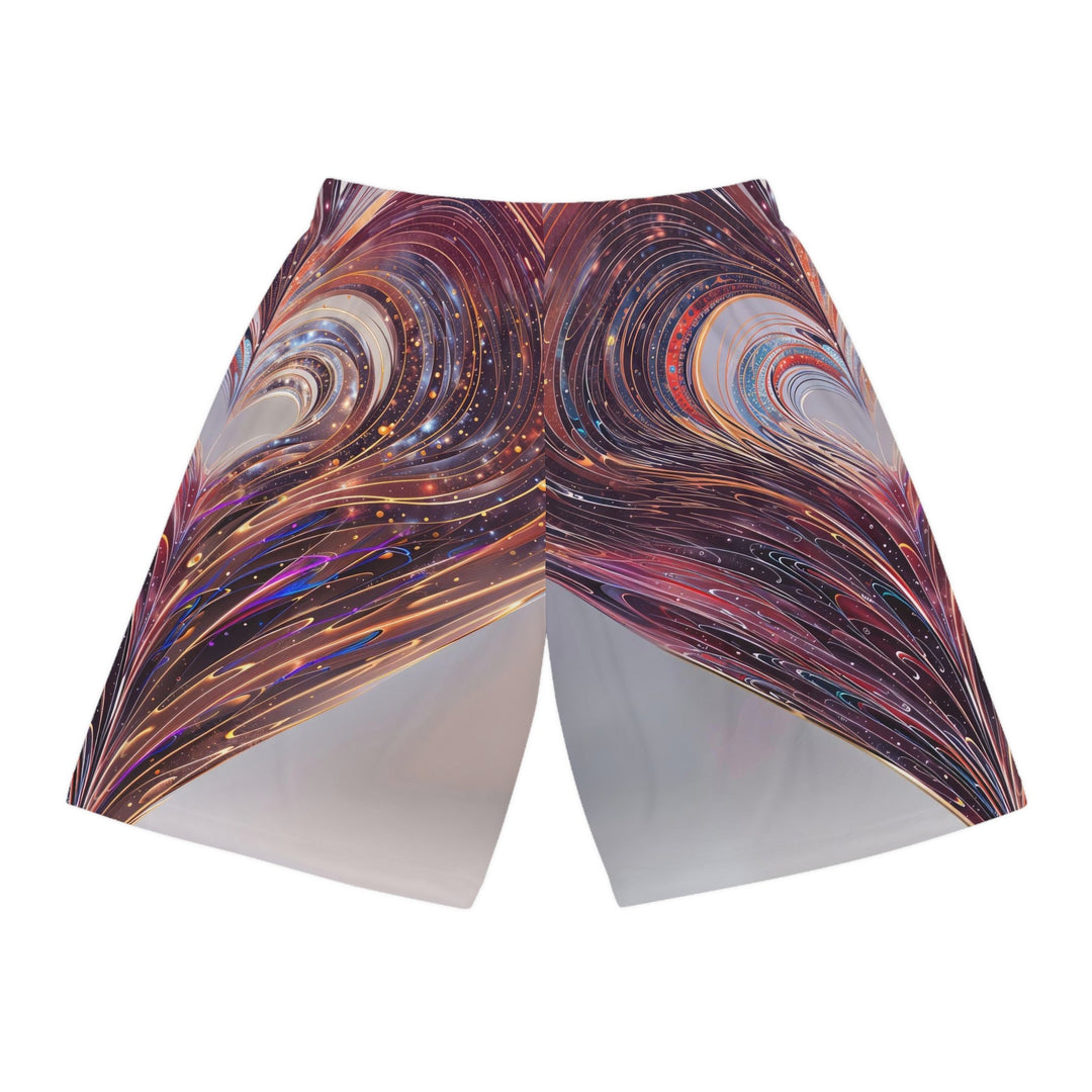 Luminous Swirling Heart - AOP Basketball Shorts - All Over Prints - g(0D·IO) - Seam thread color automatically matched to design - XS -