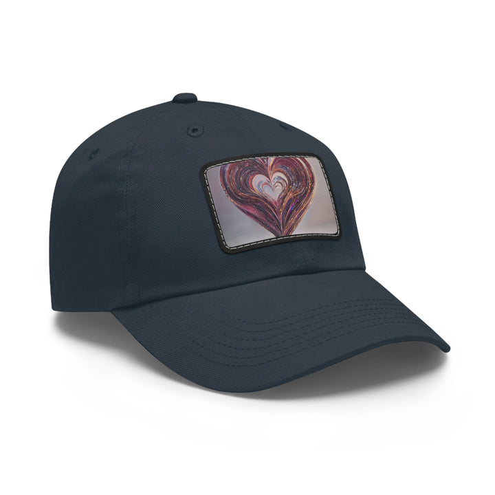 Luminous Swirling Heart - Dad Hat - Hats - g(0D·IO) - White / Black patch - Rectangle - One size