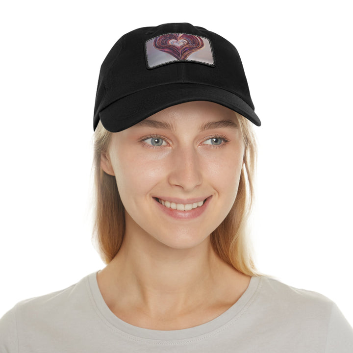 Luminous Swirling Heart - Dad Hat - Hats - g(0D·IO) - White / Black patch - Rectangle - One size