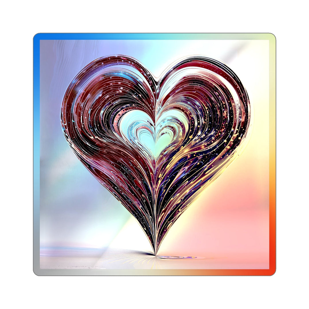 Luminous Swirling Heart - Holographic Die-Cut Sticker - Paper products - g(0D·IO) - 4" × 4" - Die-Cut - Holographic