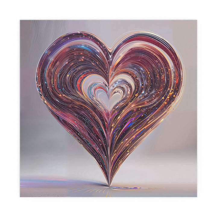 Luminous Swirling Heart - Indoor and Outdoor Silk Poster - Poster - g(0D·IO) - 30″ x 30″ (Square) - Semi Glossy -