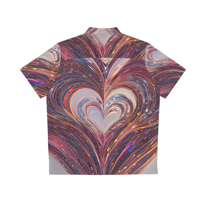 Luminous Swirling Heart - Men's Hawaiian Shirt - All Over Prints - g(0D·IO) - S - Black -