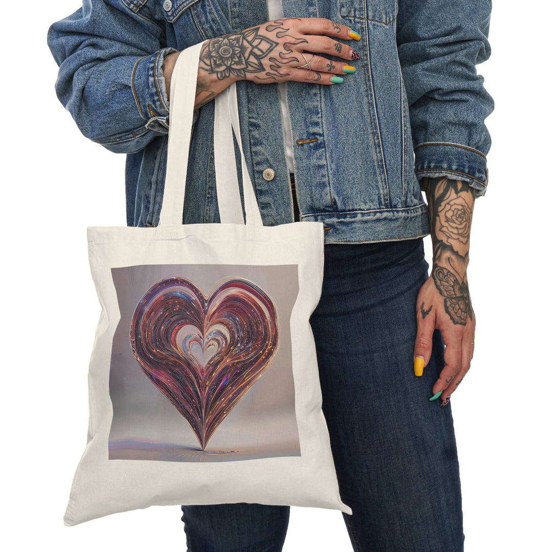 Luminous Swirling Heart - Natural Tote Bag - Bags - g(0D·IO) - 15" x 16" - Natural -