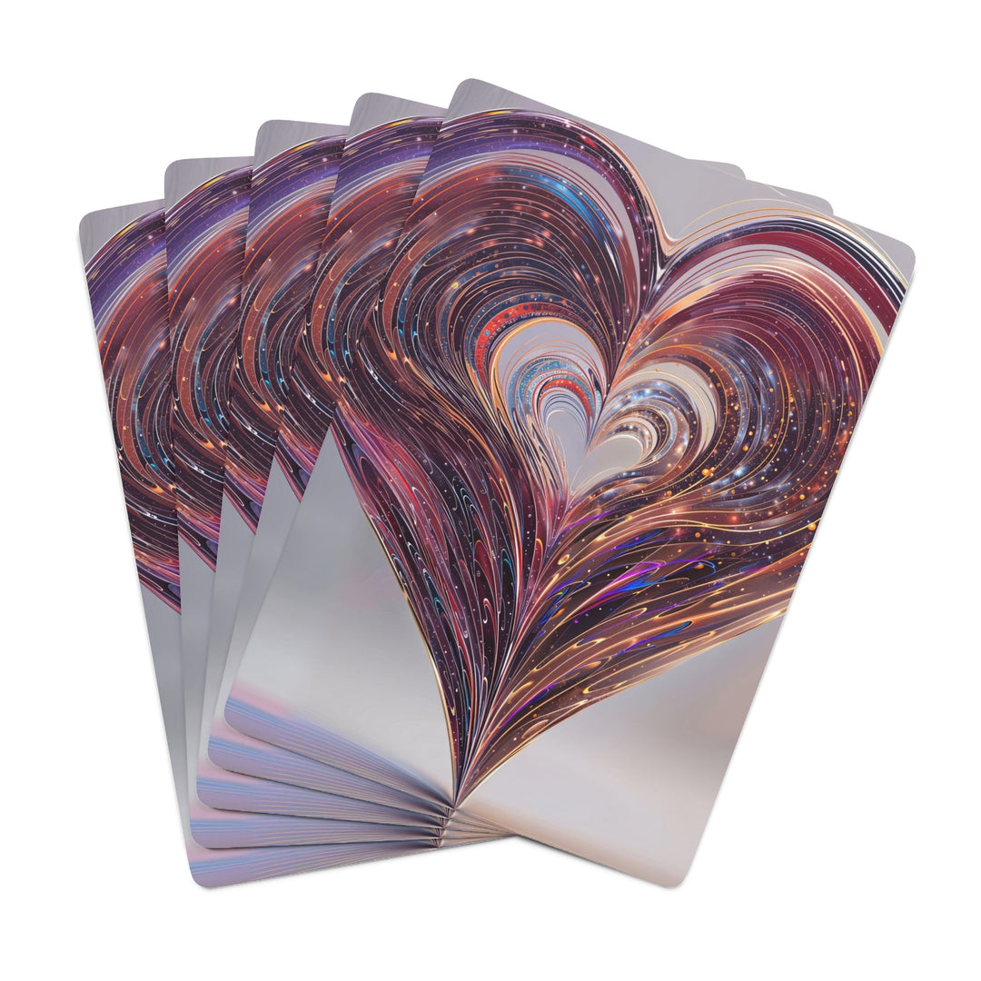 Luminous Swirling Heart - Poker Cards - Paper products - g(0D·IO) - 2.47" x 3.47" - White - Semi Glossy