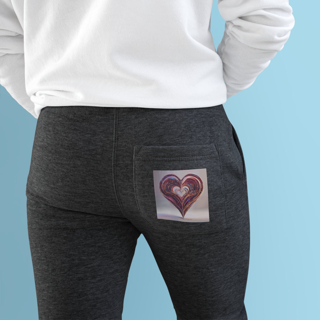 Luminous Swirling Heart - Premium Fleece Joggers - Trousers - g(0D·IO) - Charcoal Heather - M -