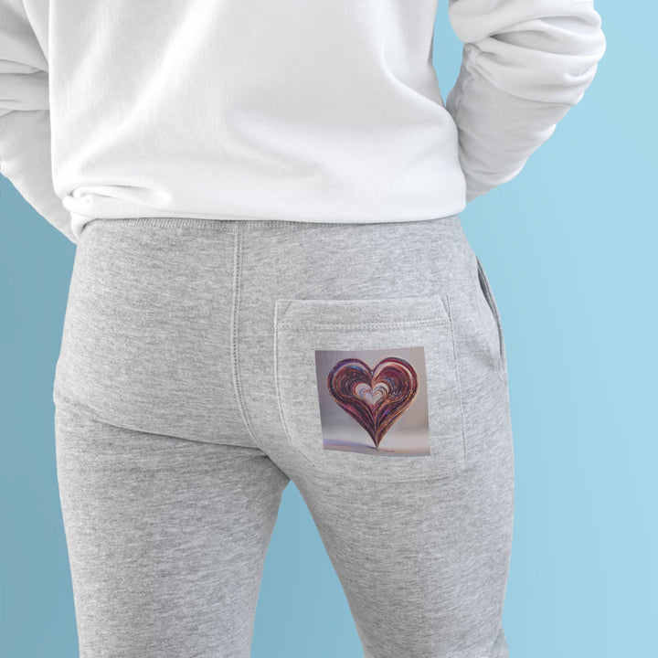 Luminous Swirling Heart - Premium Fleece Joggers - Trousers - g(0D·IO) - Charcoal Heather - M -