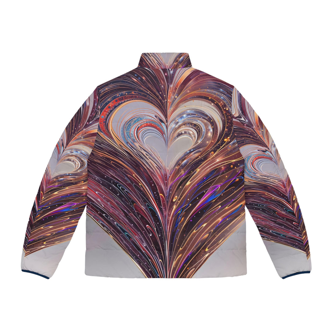 Luminous Swirling Heart - Puffer Jacket - All Over Prints - g(0D·IO) - S - Black zipper -