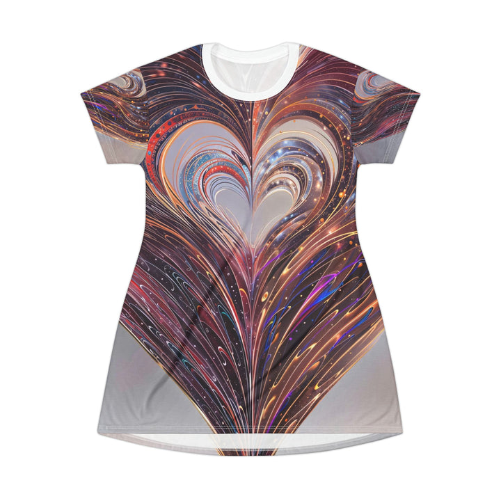 Luminous Swirling Heart - T-Shirt Dress - All Over Prints - g(0D·IO) - XS - -