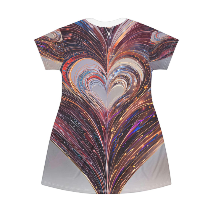 Luminous Swirling Heart - T-Shirt Dress - All Over Prints - g(0D·IO) - XS - -